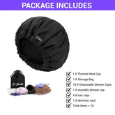 Heat Cap For Deep Conditioning - Microwave Heated Hair Cap With Flaxseed Cordless Hair Steamer With 17 Accessories